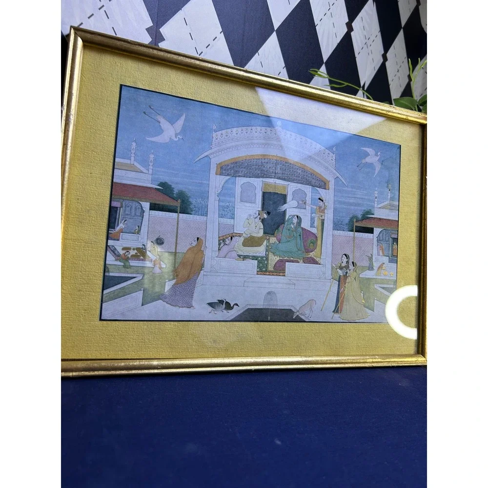 Vintage Framed Indian‎ Pahari Nala Damayanti 15